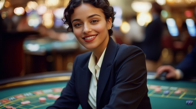 Antarmuka taruhan Live Baccarat gading 69 dengan pilihan Pemain, Bankir, dan Seri